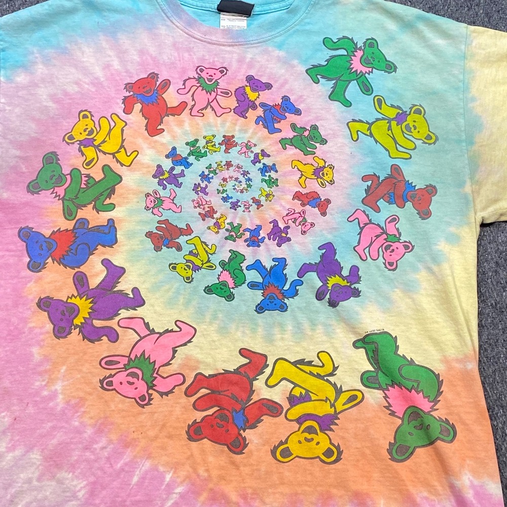 Liquid Blue Grateful Dead TShirt Sz XL Mens Multicolor Boho Dancing Bears Spiral - Picture 3 of 11